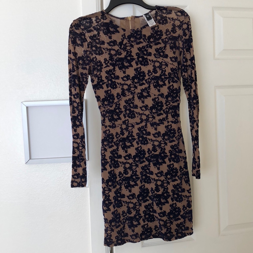 Blue believer flora nude body con dress